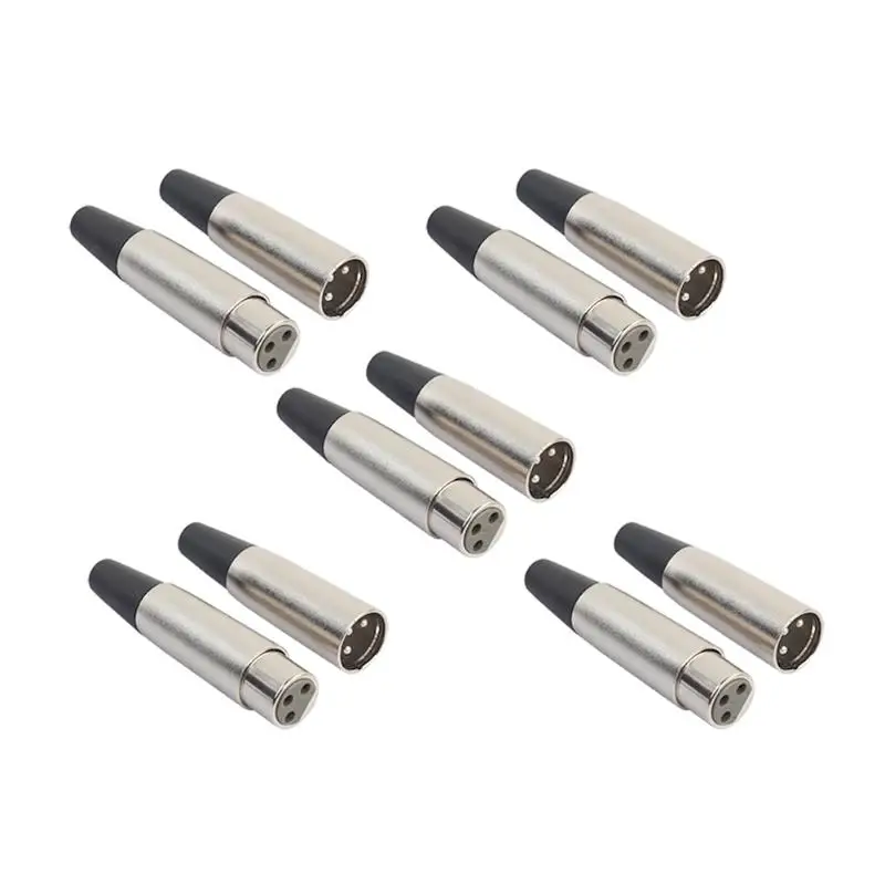 Alloyseed 5/10 Pair 3 Pin XLR Male/Female Audio Plug Microphone Cable Connector Plugs Brass Silver Mic Connectors for Mic Mixer
Alloyseed 5/10 Pair 3 Pin XLR Male/Female Audio Plug Microphone Cable Connector Plugs Brass Silver Mic Connectors for Mic Mixer