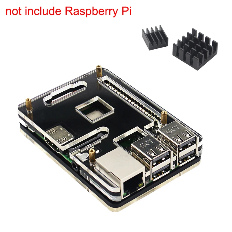 Raspberry Pi 3 Model B+ Plus Case Cover Shell Enclosure Box Transparent Black + 2pcs Aluminum Heat Sink for Raspberry Pi 3
Raspberry Pi 3 Model B+ Plus Case Cover Shell Enclosure Box Transparent Black + 2pcs Aluminum Heat Sink for Raspberry Pi 3
