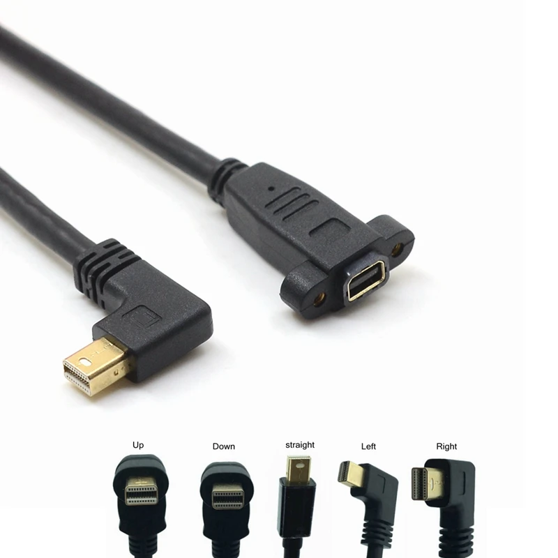 Right Angled Thunderbolt 2 to Thunderbolt 2 cable mini displayport Male to Female adapter converter with Screw hole Panel Mount
Right Angled Thunderbolt 2 to Thunderbolt 2 cable mini displayport Male to Female adapter converter with Screw hole Panel Mount