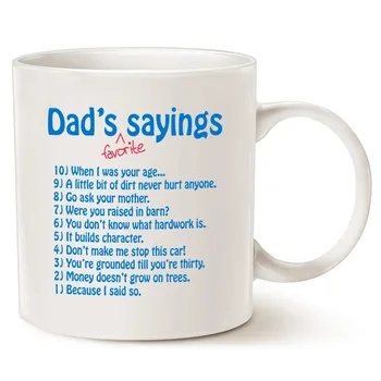 Funny Dads Favorite Sayings Coffee Mug Christmas Gifts, Funny Dadisms Written in a Top Ten List, Best Birthday and Holiday Gifts
Funny Dads Favorite Sayings Coffee Mug Christmas Gifts, Funny Dadisms Written in a Top Ten List, Best Birthday and Holiday Gifts