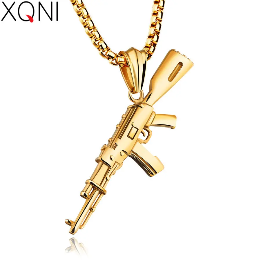 XQNI Men Necklaces AK-47 Rifle Pattern Iced-Out Pendant Necklace Stainless Steel Hip Hop Bike Military For Men Fashion Jewelry
XQNI Men Necklaces AK-47 Rifle Pattern Iced-Out Pendant Necklace Stainless Steel Hip Hop Bike Military For Men Fashion Jewelry