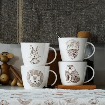 Vintage Nordic Style Animal Lion Owl Mug Bone China Ceramic Breakfast Cup Cereal water Cup Large capacity Milk Coffee Mug 450ml
Vintage Nordic Style Animal Lion Owl Mug Bone China Ceramic Breakfast Cup Cereal water Cup Large capacity Milk Coffee Mug 450ml