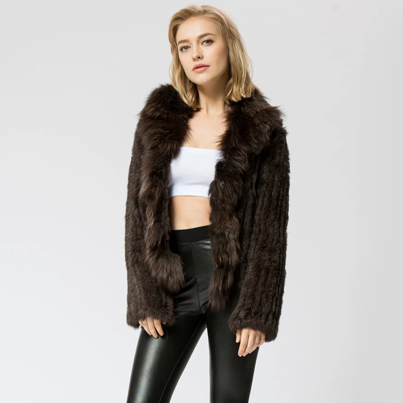 CR072-2 Knitted real rabbit fur coat overcoat jacket with fox fur collar Russian women's winter thick warm genuine fur coat
CR072-2 Knitted real rabbit fur coat overcoat jacket with fox fur collar Russian women's winter thick warm genuine fur coat