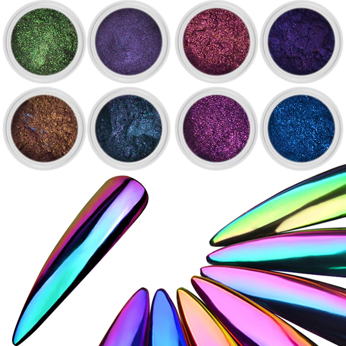 Magic Aurora Chameleon Mirror Holographic Nail Glitter 0.5g 8 Colors Nail Art Powder Neon Chrome Manicure Pigment
Magic Aurora Chameleon Mirror Holographic Nail Glitter 0.5g 8 Colors Nail Art Powder Neon Chrome Manicure Pigment