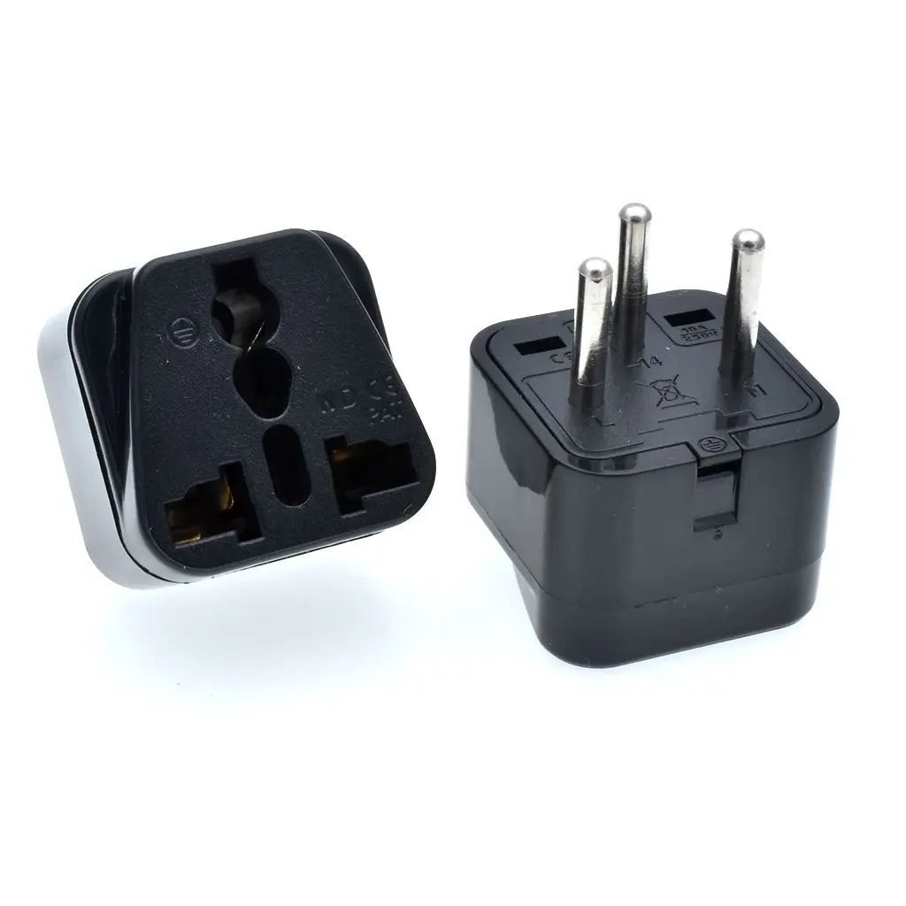 Generic ISRAEL Palestine Travel Plug Adapter Universal Outlet Israeli 3 Pin Grounded Plug