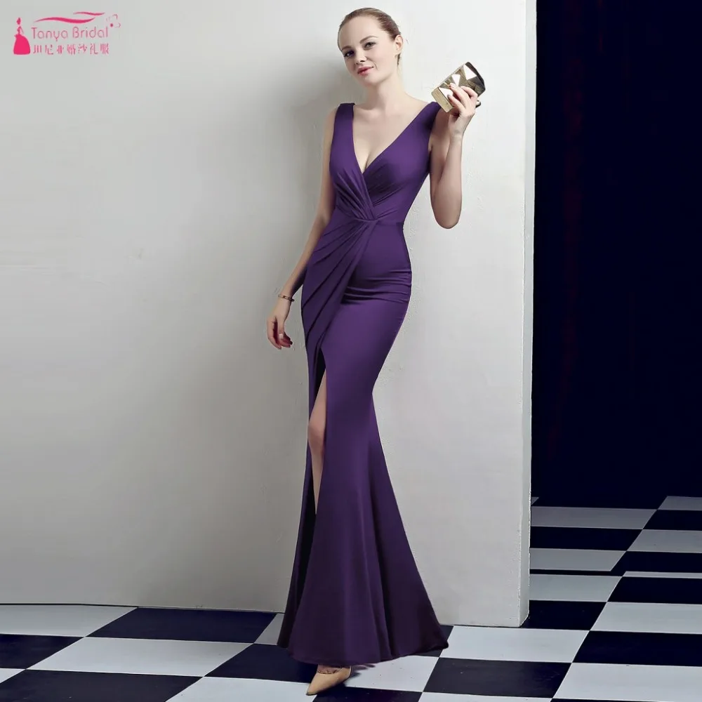 Simple Mermaid Prom Dresses V-Neck Split sexy Evening Formal Gowns Vestido De Festa ZP085
Simple Mermaid Prom Dresses V-Neck Split sexy Evening Formal Gowns Vestido De Festa ZP085