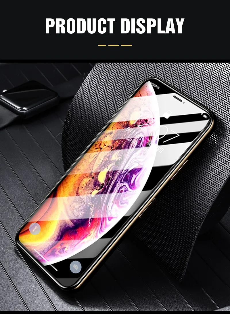 TOMKAS 6D Protective Glass on the For iPhone X XS Max XR Screen Protector Full Cover Curved Edge Glass For iPhone 6 s 7 8 Plus