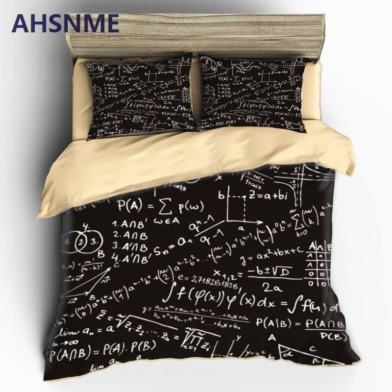 AHSNME Brand Goods Novelty Gift Math Formula Pattern Bedding Set Quilt Duvet Cover+2 Pillowcase For Twin Full Queen King Bed
AHSNME Brand Goods Novelty Gift Math Formula Pattern Bedding Set Quilt Duvet Cover+2 Pillowcase For Twin Full Queen King Bed