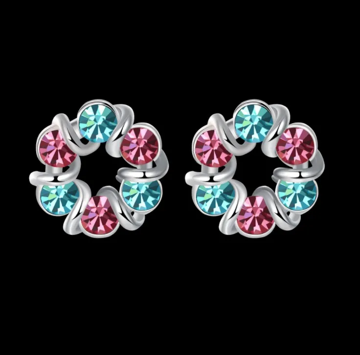 Europe New Color wreath Crystal From Austrian Earrings For women 925 Jewelry fashion Wedding jewelry
Europe New Color wreath Crystal From Austrian Earrings For women 925 Jewelry fashion Wedding jewelry
