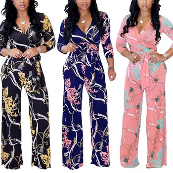 Plus Size Womens V-Neck Long Sleeve Jumpsuit Fashion Ladies Autumn Clubwear Floral Print Playsuit Party Jumpsuit Long Trousers
Plus Size Womens V-Neck Long Sleeve Jumpsuit Fashion Ladies Autumn Clubwear Floral Print Playsuit Party Jumpsuit Long Trousers