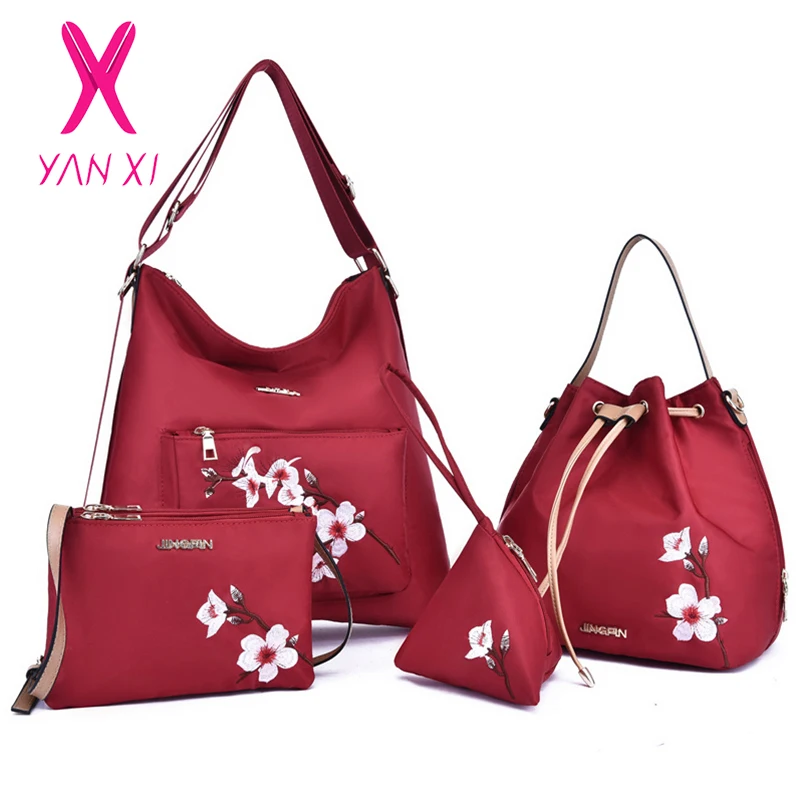 YANXI 4PCS New National Style Embroidered Female Handle Bag Embroidery Peach Blossom Lady Handbag Women Shoulder Crossbody Bags
YANXI 4PCS New National Style Embroidered Female Handle Bag Embroidery Peach Blossom Lady Handbag Women Shoulder Crossbody Bags