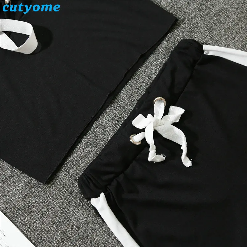 Mommy And Me Summer Sport Mathing Clothing Set Sleeveless Hooded tshirt+Cotton Skirt For Family Mother Daughter Clothes Outfits (39)