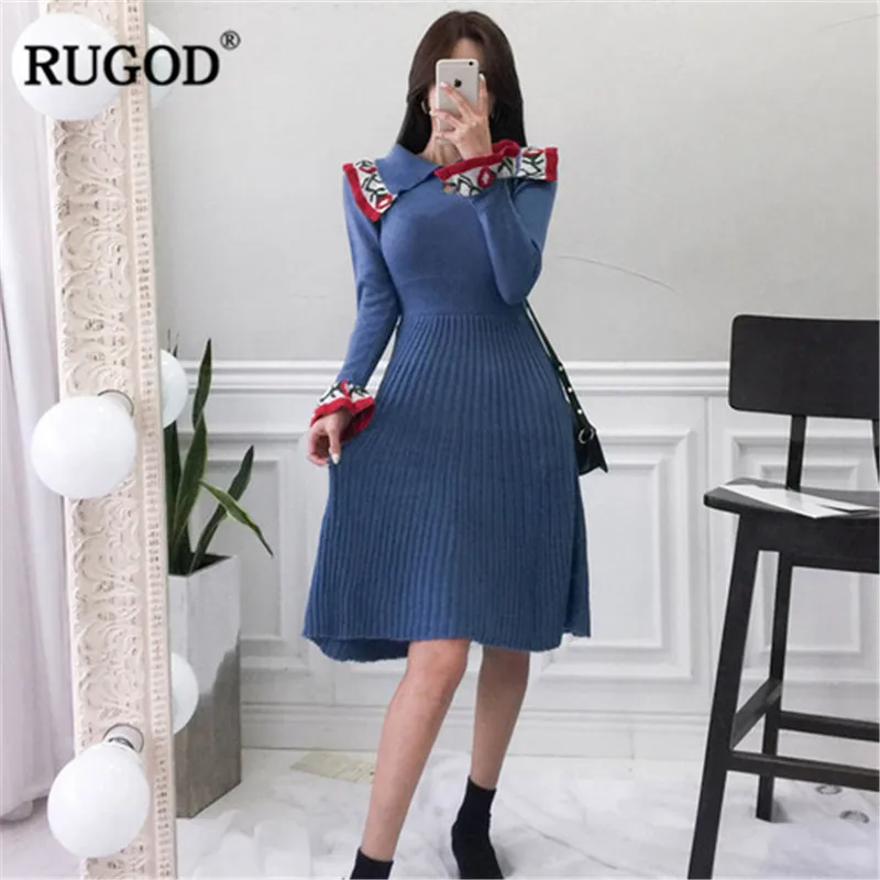 RUGOD 2019 Autumn Women Flare Sleeve Knee-Length OnePiece Office Lady A-Line Dress vestidos
RUGOD 2019 Autumn Women Flare Sleeve Knee-Length OnePiece Office Lady A-Line Dress vestidos