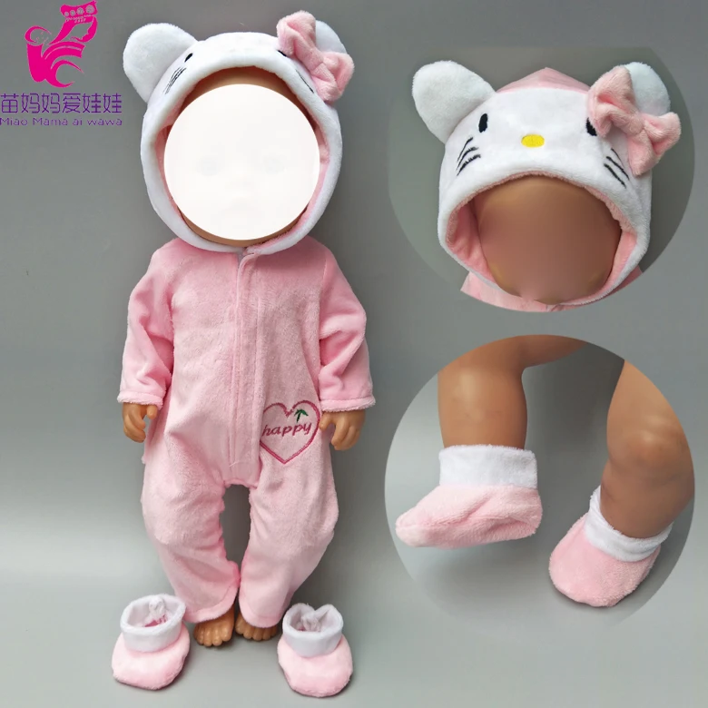 Doll clothes for 43cm Baby doll coat Pink cat outfit set for 18 inch reborn baby doll clothes hoodie suit with for toy wear
Doll clothes for 43cm Baby doll coat Pink cat outfit set for 18 inch reborn baby doll clothes hoodie suit with for toy wear