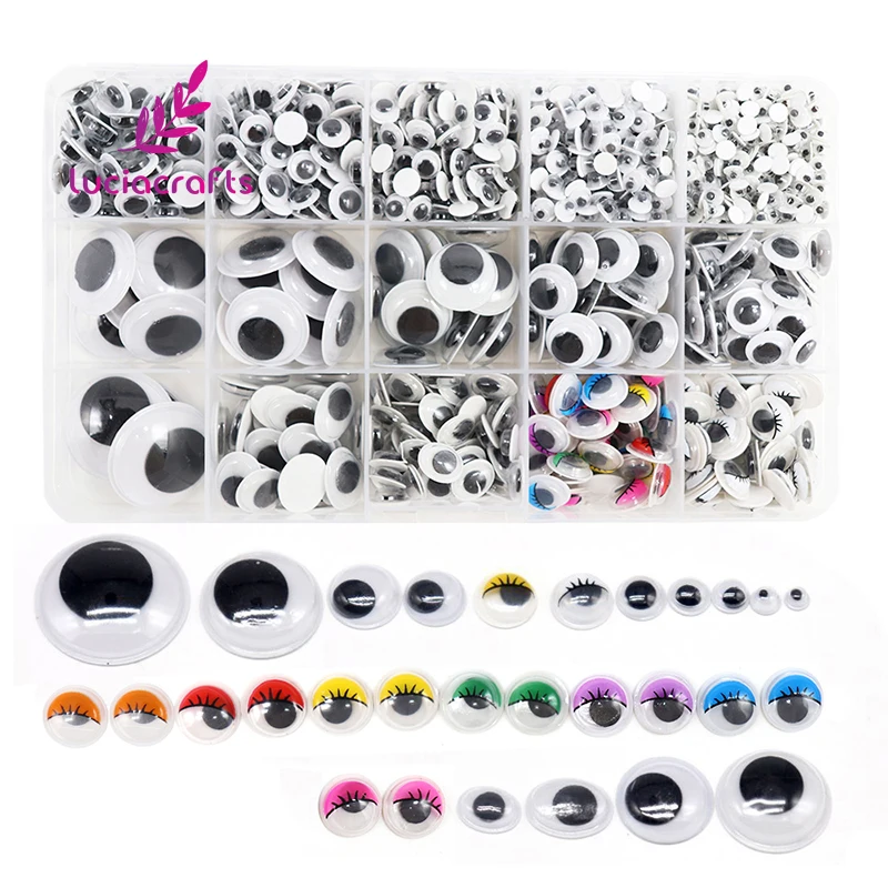 Lucia crafts Variety Assorted Sizes 1box/lot (approx.1120 pcs) 4-25mm Round Plastic Self-adhesive Googly Wiggle Eyes K0925
Lucia crafts Variety Assorted Sizes 1box/lot (approx.1120 pcs) 4-25mm Round Plastic Self-adhesive Googly Wiggle Eyes K0925