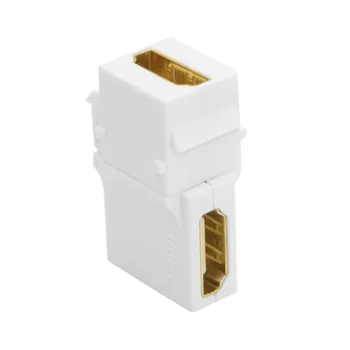 HDMI 1.4 90 Degree Right Angle Snap-in Female to Female Keystone Jack Coupler Adapter for Wall Plate White
HDMI 1.4 90 Degree Right Angle Snap-in Female to Female Keystone Jack Coupler Adapter for Wall Plate White