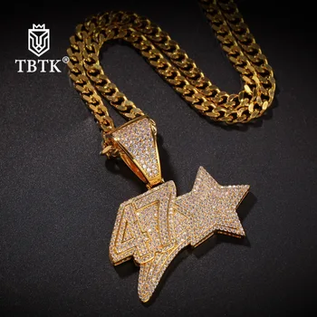 TBTK Number Forty Seven 47 Star Model Pendant Gold Necklace Rapper Costume Jewelry Pendant Necklace Full of Sparkling Zirconia
TBTK Number Forty Seven 47 Star Model Pendant Gold Necklace Rapper Costume Jewelry Pendant Necklace Full of Sparkling Zirconia