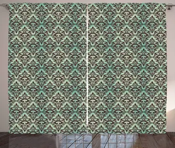 Mint and Brown Curtains Baroque Flower Motifs in Damask Style Traditional Revival Art Living Room Bedroom Window Drapes Mint
Mint and Brown Curtains Baroque Flower Motifs in Damask Style Traditional Revival Art Living Room Bedroom Window Drapes Mint