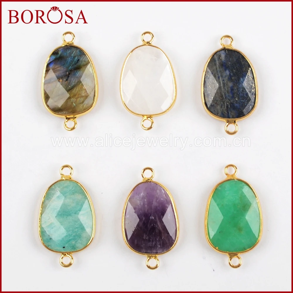 BOROSA New Arrival Gold Color Labradorite White Quartz Faceted Polished Connector Charms for Necklace Bracelet DIY Jewelry G1404
BOROSA New Arrival Gold Color Labradorite White Quartz Faceted Polished Connector Charms for Necklace Bracelet DIY Jewelry G1404