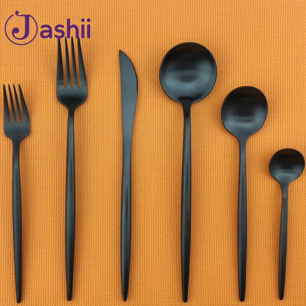 6Pcs/set Luxury 18/10 Stainless Steel Black Dinnerware Set Gold Cutlery Set Fork Steak Knife Scoops Silverware Set Drop Shipping
6Pcs/set Luxury 18/10 Stainless Steel Black Dinnerware Set Gold Cutlery Set Fork Steak Knife Scoops Silverware Set Drop Shipping