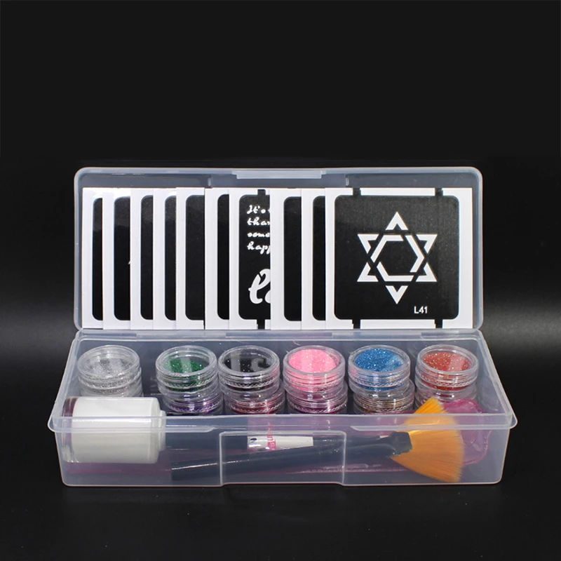 Temporary Diamond Glitter Tattoo Kit 24 Colors Powder 2 Glues 2 BrushesFor Temporary Tattoo Body Art
Temporary Diamond Glitter Tattoo Kit 24 Colors Powder 2 Glues 2 BrushesFor Temporary Tattoo Body Art