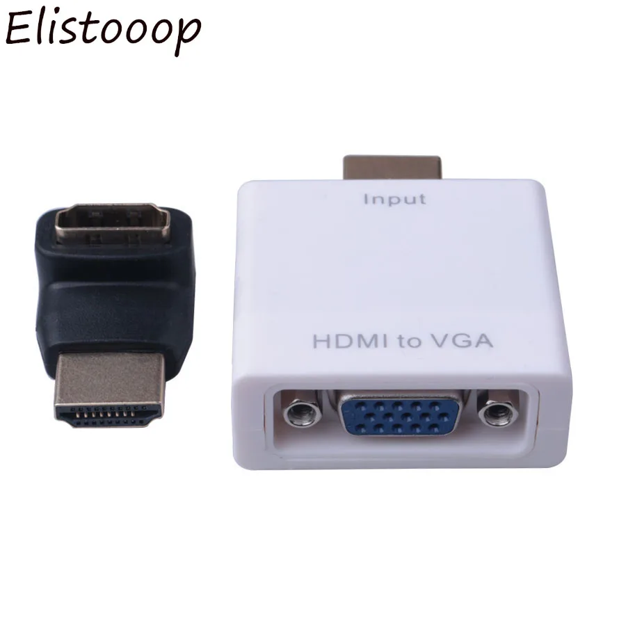 Elistooop HDMI to VGA With converter Audio Adapter Male Female Converter 1080P For HDMI2VGA Adaptor PC/Lap | Электроника