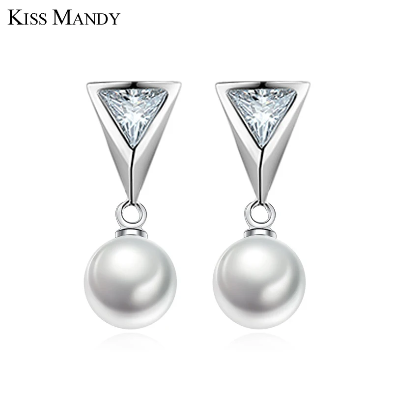 KISS MANDY Silver Trendy Geometric AAA CZ Crystal Earring Simulated Pearl Stud Earrings Women Wedding Jewelry Accessories AE02
KISS MANDY Silver Trendy Geometric AAA CZ Crystal Earring Simulated Pearl Stud Earrings Women Wedding Jewelry Accessories AE02