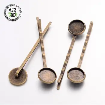 Iron Hair Bobby Pin Findings, Flat Round, Nickel Free, Antique Bronze, 54x14mm; Tray: 12mm
Iron Hair Bobby Pin Findings, Flat Round, Nickel Free, Antique Bronze, 54x14mm; Tray: 12mm