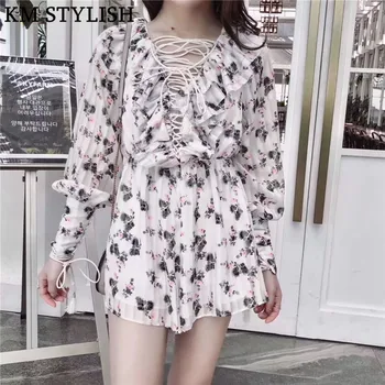 2019 Spring New Australian designer Sweet Lady Lacing Tassels Halter Ruffles Playsuits Floral Chiffon Waist Jumpsuit
2019 Spring New Australian designer Sweet Lady Lacing Tassels Halter Ruffles Playsuits Floral Chiffon Waist Jumpsuit