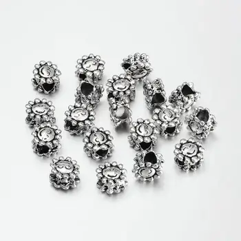 Tibetan Style Alloy European Beads, Large Hole Beads, Nickel Free & Lead Free, Sun, Antique Silver, 10.5x7mm, Hole: 5mm
Tibetan Style Alloy European Beads, Large Hole Beads, Nickel Free & Lead Free, Sun, Antique Silver, 10.5x7mm, Hole: 5mm