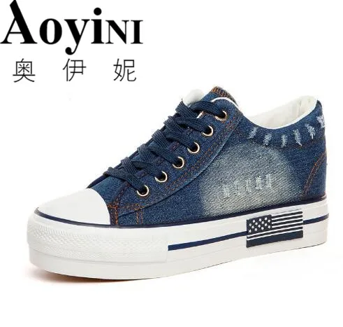 NEW Fashion 2018 Women Shoes Lace Up Casual Denim Canvas Shoes Woman Platform Casual Ladies Shoes Spring Summer Denim Shoes Plus
NEW Fashion 2018 Women Shoes Lace Up Casual Denim Canvas Shoes Woman Platform Casual Ladies Shoes Spring Summer Denim Shoes Plus