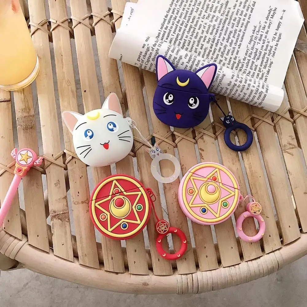 Japanese Anime Sailor Moon Luna Cat Keychain Silicone Case for Apple Airpods Case Bluetooth Earphone Protective Cover Keyring
Japanese Anime Sailor Moon Luna Cat Keychain Silicone Case for Apple Airpods Case Bluetooth Earphone Protective Cover Keyring