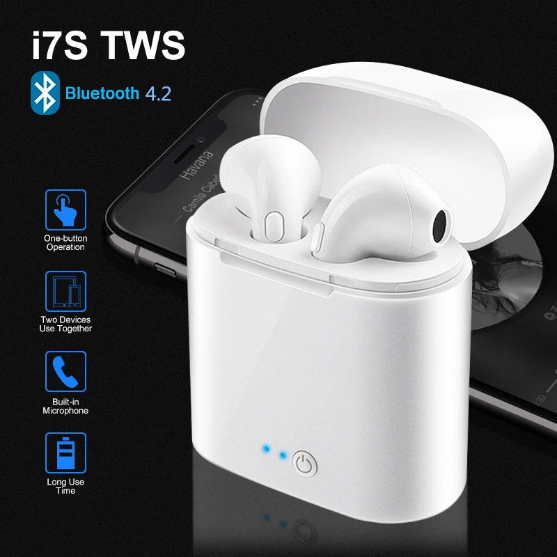 i7s tws Wireless Earphones Bluetooth Headphones Sport Stereo Earpuds With Charging Box Mic For iPhone Xiaomi Phone
i7s tws Wireless Earphones Bluetooth Headphones Sport Stereo Earpuds With Charging Box Mic For iPhone Xiaomi Phone