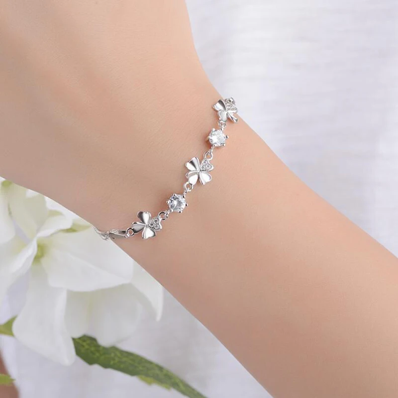 KOFSAC Fashion Silver 925 Bracelets Charm Crystal CZ Lucky Four Clover Bangles for Women Jewelry Valentine's Day Gifts Pulser
KOFSAC Fashion Silver 925 Bracelets Charm Crystal CZ Lucky Four Clover Bangles for Women Jewelry Valentine's Day Gifts Pulser