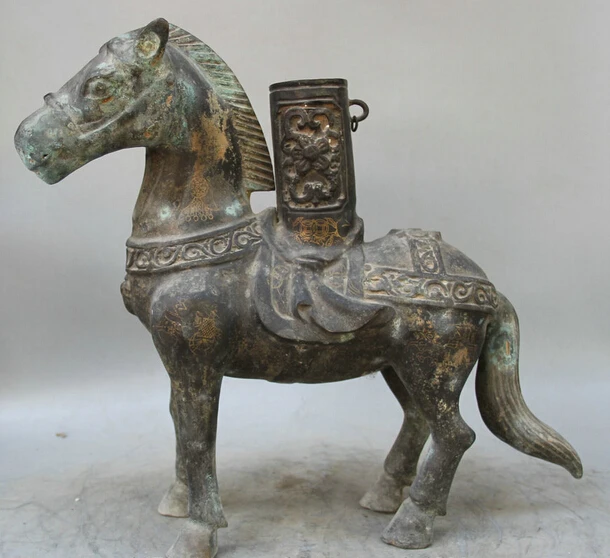 JP S0524 16" Old Chinese Bronze Folk Pot vase Animal Zodiac Year Horse sculpture Statue
JP S0524 16" Old Chinese Bronze Folk Pot vase Animal Zodiac Year Horse sculpture Statue
