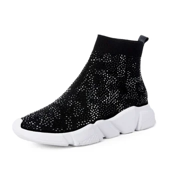 Autumn winter fashion stretch women's boots high quality knitted fabric comfortable breathable shoes flat women booties
Autumn winter fashion stretch women's boots high quality knitted fabric comfortable breathable shoes flat women booties