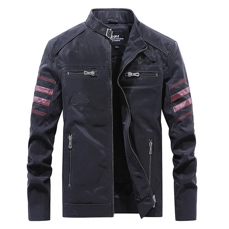 High Quality Faux Leather Jacket Men Vintage Autumn Winter New Motorcycle Jacket Mens Striped Hip Hop Biker Jacket Coat WN50
High Quality Faux Leather Jacket Men Vintage Autumn Winter New Motorcycle Jacket Mens Striped Hip Hop Biker Jacket Coat WN50