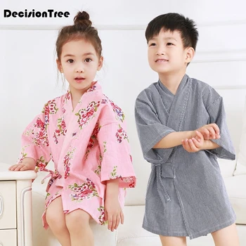 

2019 new satin pajama kid children sleepwear wedding flower girls gown high quality kimono robes peacock nightgown