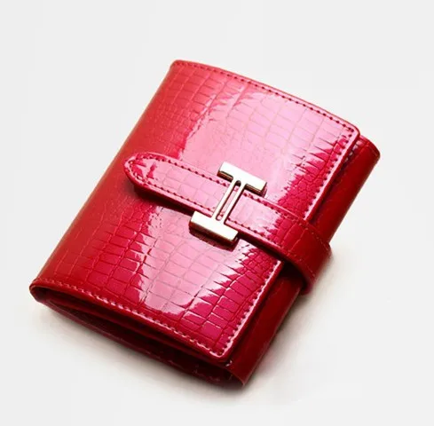 Genuine Leather Wallet Rose red