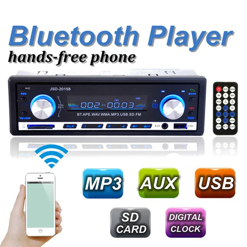 Автомагнитола 1 Din стерео система с поддержкой Bluetooth SD MP3 плеером AUX FM|MP3-плеер для