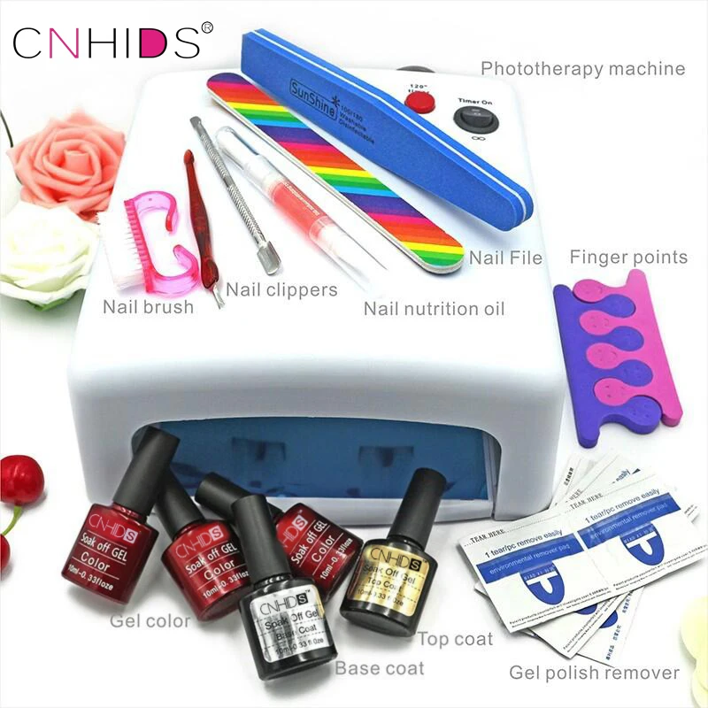Фото CNHIDS восстанавливающие инструменты для ногтей и пять гелей 10 мл в упаковке с