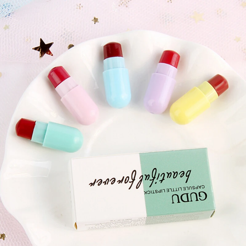 1pcs Capsule Small Lipstick Set Colors Soft Cream Lip Stick Moisturizer Long Lasting Makeup Waterproof NonStick Cup lipstick Kit
1pcs Capsule Small Lipstick Set Colors Soft Cream Lip Stick Moisturizer Long Lasting Makeup Waterproof NonStick Cup lipstick Kit