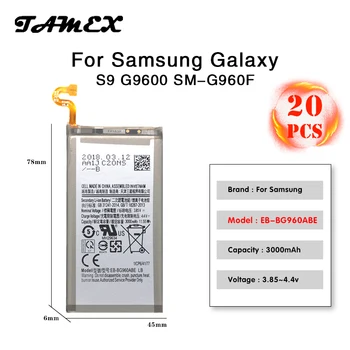 High Quality For Samsung Galaxy S9 G960 G960F G9600 SM-G960 Replacement Battery EB-BG960ABE 3000mAh Phone Batteria Akku 20PCS
High Quality For Samsung Galaxy S9 G960 G960F G9600 SM-G960 Replacement Battery EB-BG960ABE 3000mAh Phone Batteria Akku 20PCS