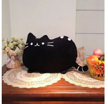 Фото Новинка плюшевая черная Милая кошачья игрушка с большим лицом земля ленивый кот