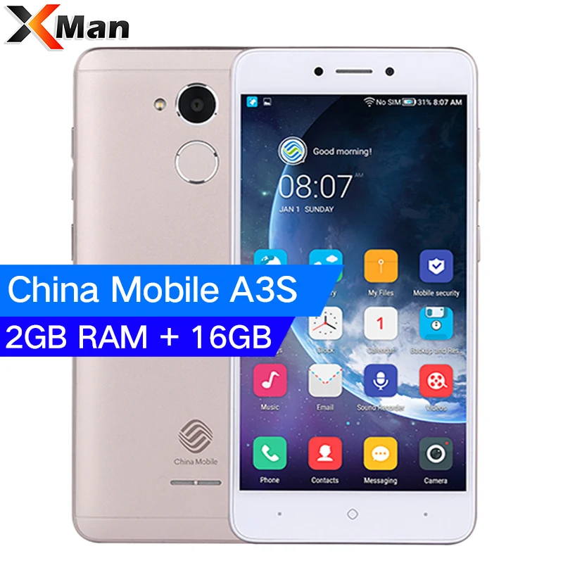 

China Mobile A3S M653 2GB RAM 16GB ROM 4G LTE Smartphone 5.2'' Snapdragon 425 Quad Core chinamobile A3S Android 7.0 Phone