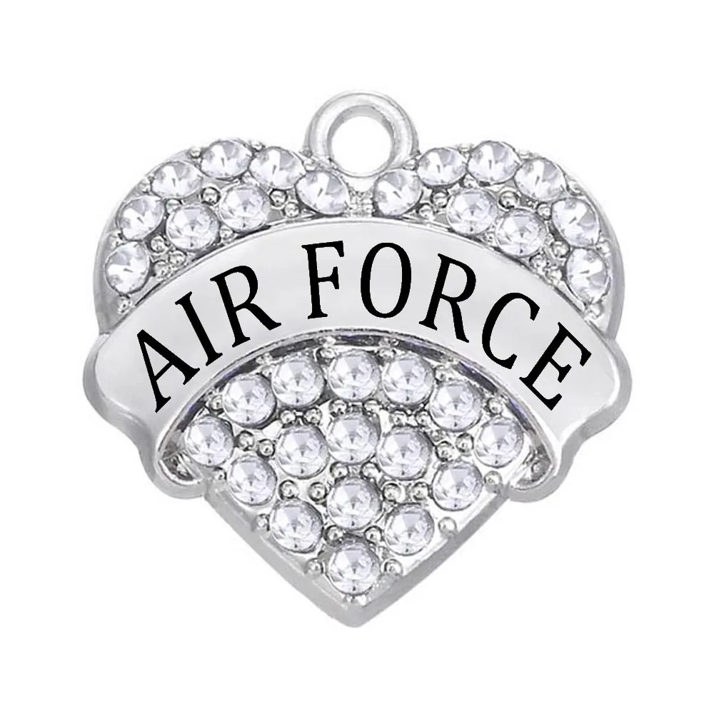 Multi-color Rhinestone Crystal Heart Charm & Pendant AIR FORCE Label Gift Souvenir Jewelry
Multi-color Rhinestone Crystal Heart Charm & Pendant AIR FORCE Label Gift Souvenir Jewelry