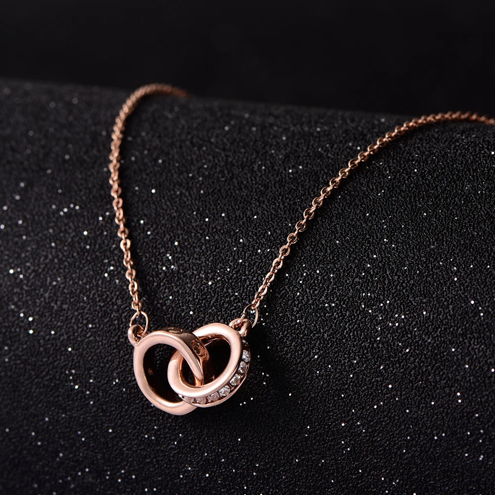 Two color Rose Gold Color Double Circle with Hi-Q Rhinestones Pendants Necklaces Two color Free Shipping
Two color Rose Gold Color Double Circle with Hi-Q Rhinestones Pendants Necklaces Two color Free Shipping
