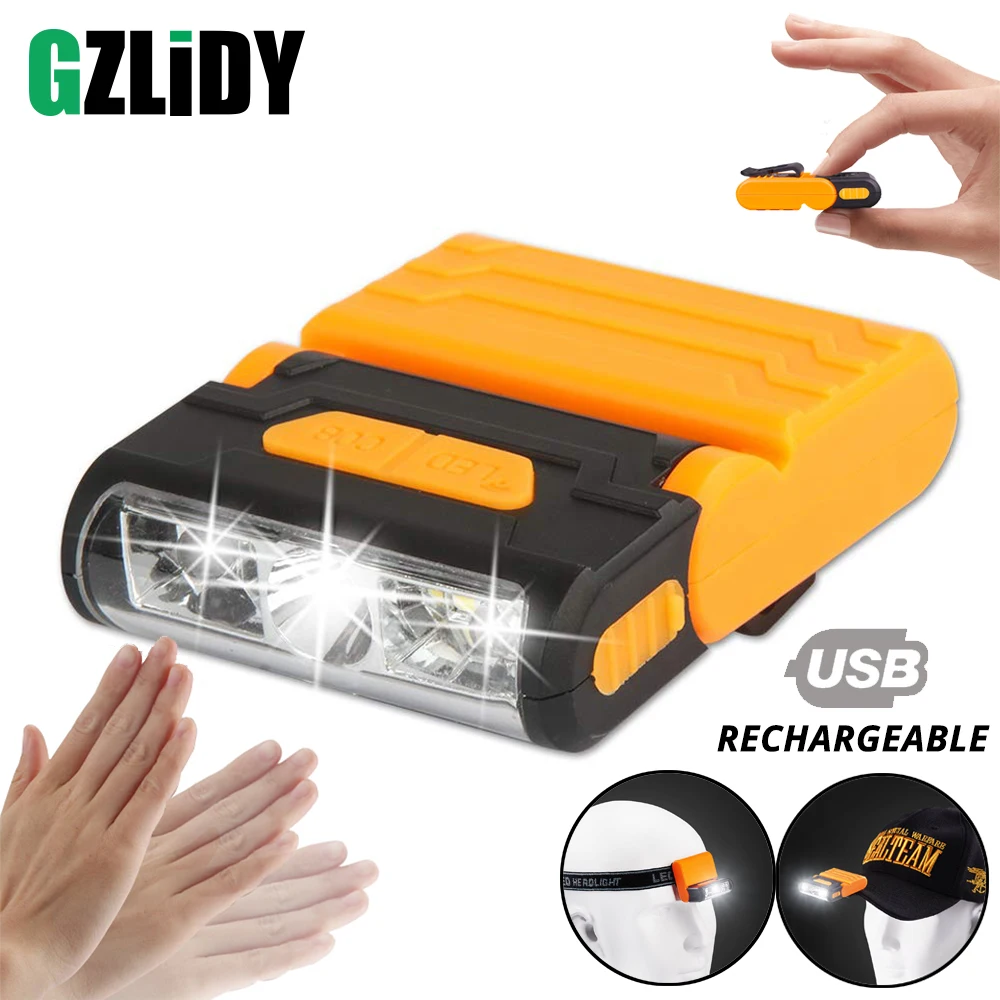 Rechargeable Body Motion Sensor LED Headlamp Hat clip light adjustable lamp cap Waterproof material Built-in lithium battery
Rechargeable Body Motion Sensor LED Headlamp Hat clip light adjustable lamp cap Waterproof material Built-in lithium battery