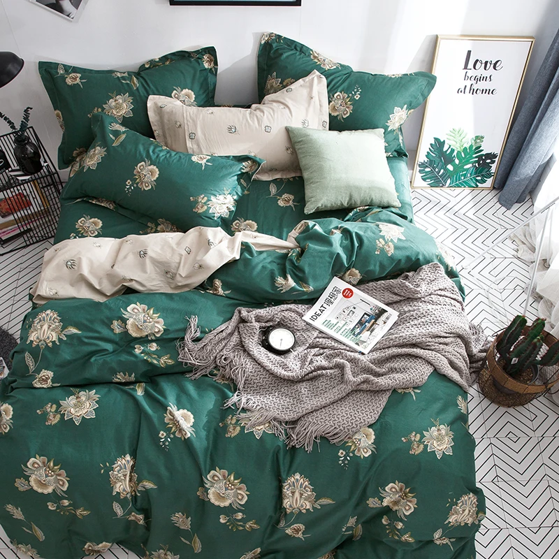 Green Floral plant printed Single Double Queen Sizes Duvet / Quilt Cover set bed linens set Fitted Sheet 100% polyester bed set
Green Floral plant printed Single Double Queen Sizes Duvet / Quilt Cover set bed linens set Fitted Sheet 100% polyester bed set