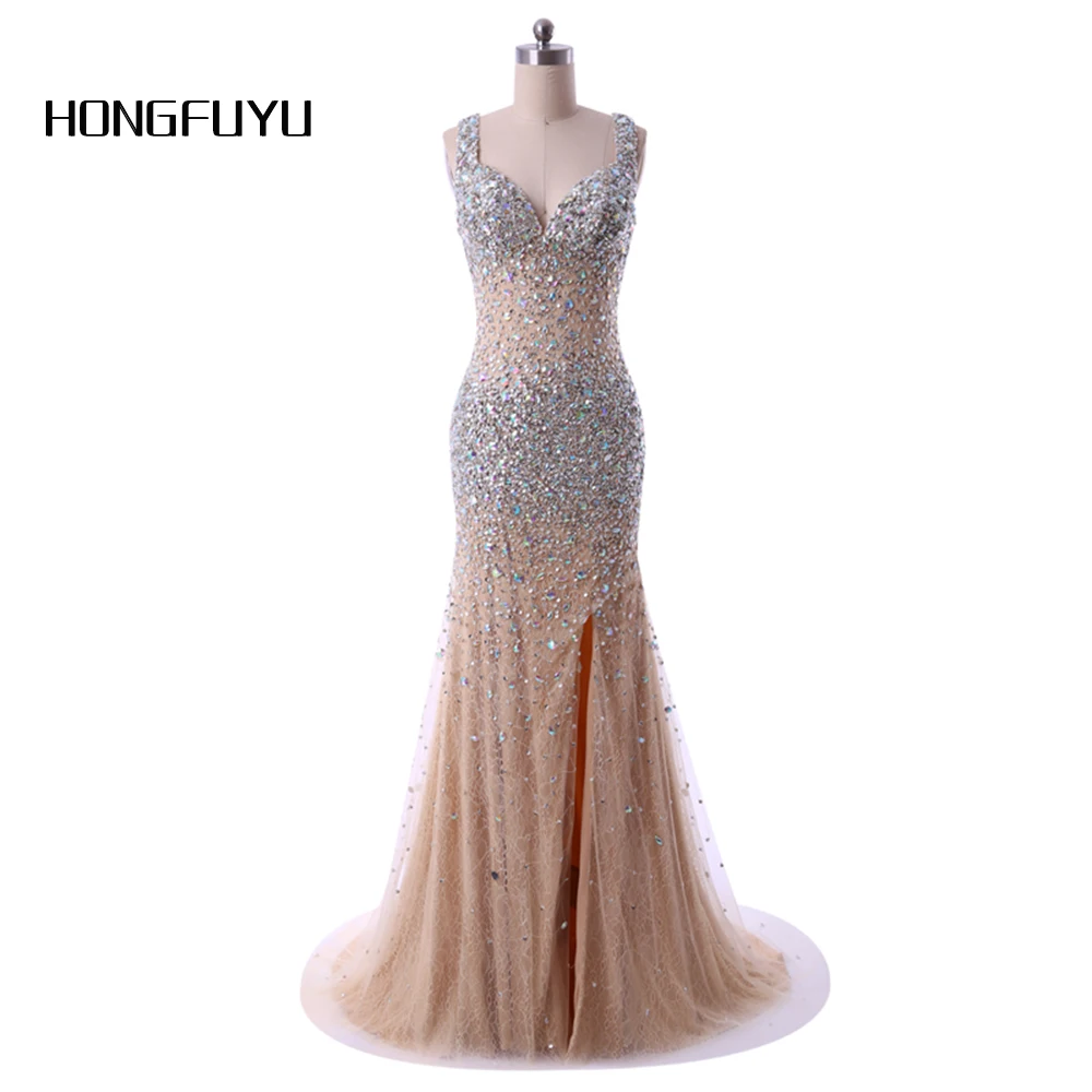 Fashion High Slit V Neck Spaghetti Strap Beaded Mermaid Long Evening Dresses 2019 Open Back Floor Length Evening Dress 082A0905
Fashion High Slit V Neck Spaghetti Strap Beaded Mermaid Long Evening Dresses 2019 Open Back Floor Length Evening Dress 082A0905
